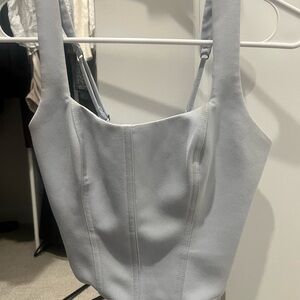 Abercrombie & Fitch Light Blue Smocked Corset Tank